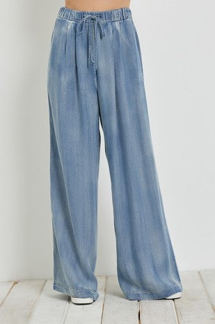 DENIM WIDE LEG PANTS